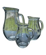Pasabahce Turkey Clear Glass .25L .50L 1 LITRE Pitchers Barware Set of 3 - $32.39
