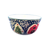 TIENSHAN Culinary Arts Blue Sponge Christmas Holiday Wilderness - Bowl - $4.49