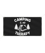 Personalized Camping Vinyl Banner - Black and White Tent Illustration - £41.30 GBP+