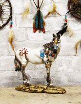 Native Indian Tribal Beauty Medicine Spirit Horse Hand Crafted Statue 8"... - $39.99