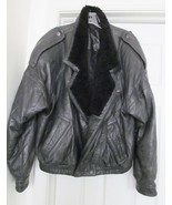 EAGLE USA Leather Bomber Jacket Coat Faux Fur Motorcycle Biker Distress ... - £54.22 GBP