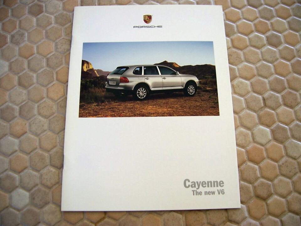 PORSCHE FIRST OFFICIAL CAYENNE V6 INTRODUCTORY SALES BROCHURE 2004 USA EDITION - $10.00