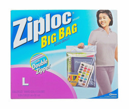 1 BiG BAG ZIPLOC L 3 GALLON Plastic 15&quot; x 15&quot; Large Storage clothes shoe ziplock - £12.52 GBP