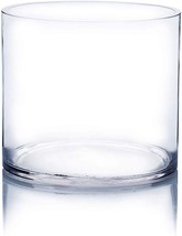 Clear Glass Container Terrarium Candle Holder In The Shape Of A Cylinder, 6&quot; - £33.55 GBP