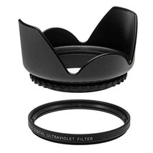 Vivitar 72MM UV Protector Filter with 72mm Tulip Lens Hood for DSLR Lenses - £19.17 GBP