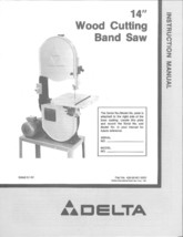 Delta Rockwell 28-245 14&quot; Wood Cutting Band Saw On Open Stand Instructions - $20.24