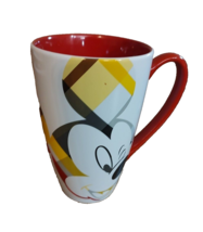 Disney Store Mickey Mouse Tall white Red Coffee Mug Cup Check List Walt ... - £8.21 GBP