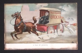 A Tale of Woa&#39;h Horse &amp; Wagon PD Quick Grocer Life Model Series Postcard 1911 - $7.99