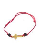 Adjustable Bracelet Red Cord Metal Jesus Cross Pulsera Roja Azabache Cruz acero - £10.16 GBP