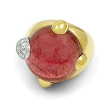 POMELLATO GRIFFE 18KT YELLOW GOLD PINK TOURMALINE AND DIAMOND RING - $7,775.20