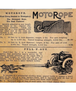 1917 Motorope Auto Tow Line Ropes Advertisement Chas Miller Automobilia ... - $368.75 MXN