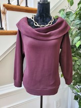 Victoria Sports Women&#39;s Maroon Cotton Long Sleeve Cowl Neck Top Shirt Size XS - £27.65 GBP