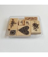 Stampin Up GENTLER TIMES Wood Mounted Stamp Set of 7 2003 Retired Floral - £4.49 GBP