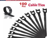 100 Cable Straps Black Wire Cord Hook Loop Ties Reusable Fastening Organ... - £15.79 GBP