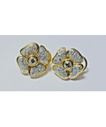 1ct Diamond 14K 2-Tone Gold 4 Leaf Clover Designer Flower Earrings 9 Gra... - $23,528.87 MXN