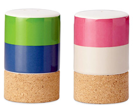 Kate Spade Lenox Multicolor Stripe Salt &amp; Pepper Set All In Good Taste 3.5&quot; New - £18.66 GBP