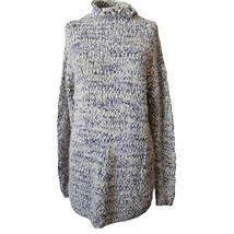 Blue and Cream Mock Neck Sweater Size XL New with Tags  - $34.65