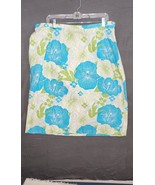 CASLON NORDSTROM Sz 18W A-line Knee Length Skirt Tropical Floral White T... - £15.59 GBP