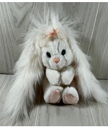 Applause Hare Brush vintage 80s plush pink white satin bunny rabbit fluf... - $15.58