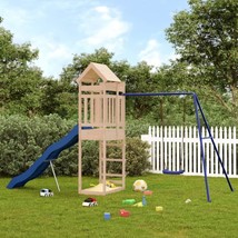 Outdoor Garden Wooden Kids Childrens Playset Play House Tower With Slide &amp; Swing - £348.39 GBP