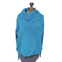 Old Navy Sweater Womens XXL Blue Cowlneck Ribbed 100% Cotton Long Sleeve - £11.87 GBP