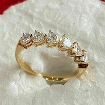 2Ct Trillion Cut Diamond Half Eternity Wedding Band Ring 14K Yellow Gold Finish - £87.86 GBP