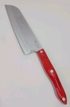 VTG Cutco 1766 7&quot; Santoku Chef Cooking Kitchen Knife Red Handle Personalized - £60.87 GBP
