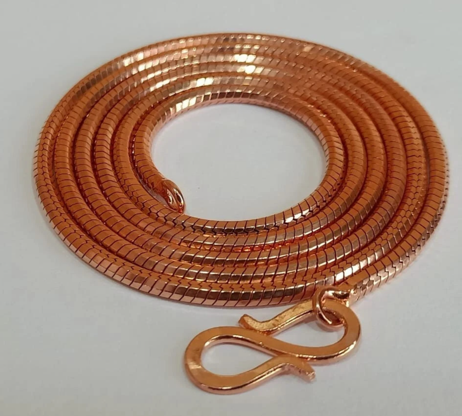 24 inch Pure Copper Snake Type Chain Necklace, Healing Copper Jewelry, S... - $23.31