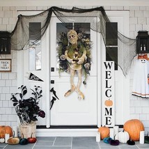 Mummy Halloween Wreath Door Pendant Haunted House Decoration Portable Ghost Fest - £40.63 GBP