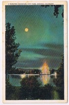 Postcard Electric Fountain City Park Denver Colorado Illuminated - $3.95