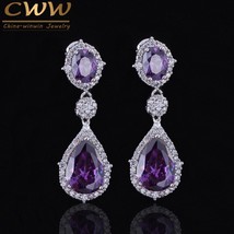 CWWZircons Brand 7 Color Options Brilliant White Gold Color Fashion Water Drop P - £14.06 GBP