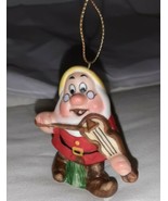 Vintage Walt Disney Dwarfs Schmid Ceramic Ornament - Doc &amp; Violin 2.5&quot; - £8.70 GBP