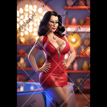 Curvy Celebrity Ai Digital Art Wallpaper Trading Card Poster JPEG AI5162 - £1.56 GBP