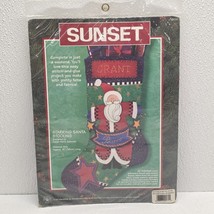 Sunset Felt Christmas Stocking Kit Starring Santa 18114 Vintage - $15.95