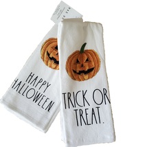 Rae Dunn Kitchen Towels, set of 2, Happy Halloween Trick or Treat