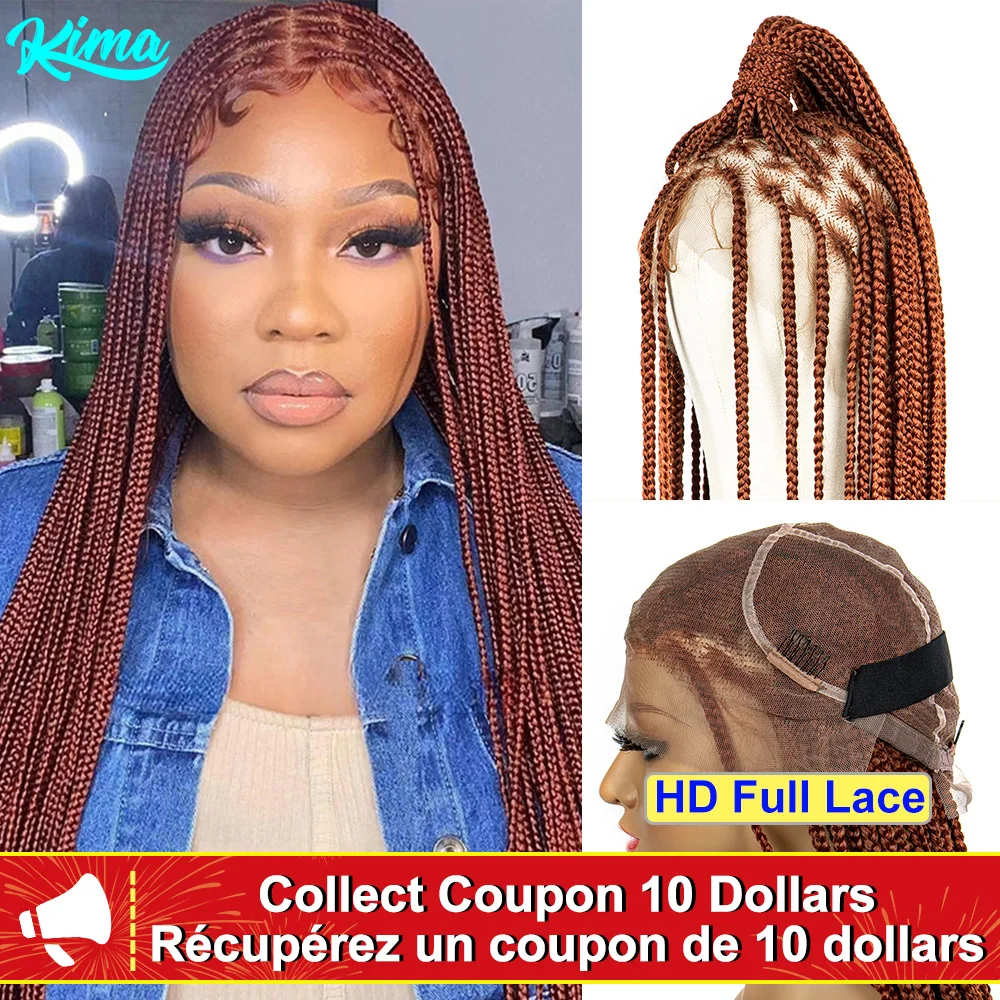 Synthetic Transparent HD Full Lace Braided Wigs For Black Women Crochet Bra - £120.54 GBP