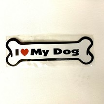 Dog Magnetic Car Decal, Bone Shaped, I Love My Dogs, Made in USA, 7&quot; - £6.97 GBP