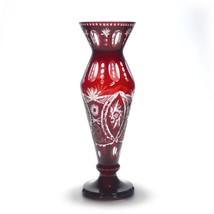 Bohemia Red Lead Crystal Large Pedestal Vase - $109.85