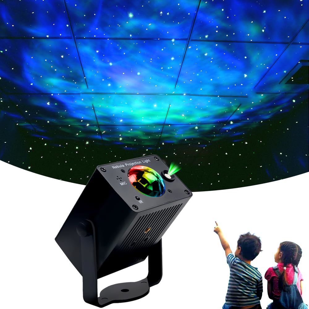 KOOT Star Light Projector 8 Color LED Starry Night Light Music Speaker Ocean Wa