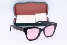 New Gucci Gg 1133S 003 Black Gold Pink Lenses Authentc Frames Sunglasses 52-18 - £315.61 GBP