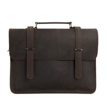 Vintage Crazy Horse Leather Briefcase Men Messenger Bag Laptop Bag - £179.65 GBP