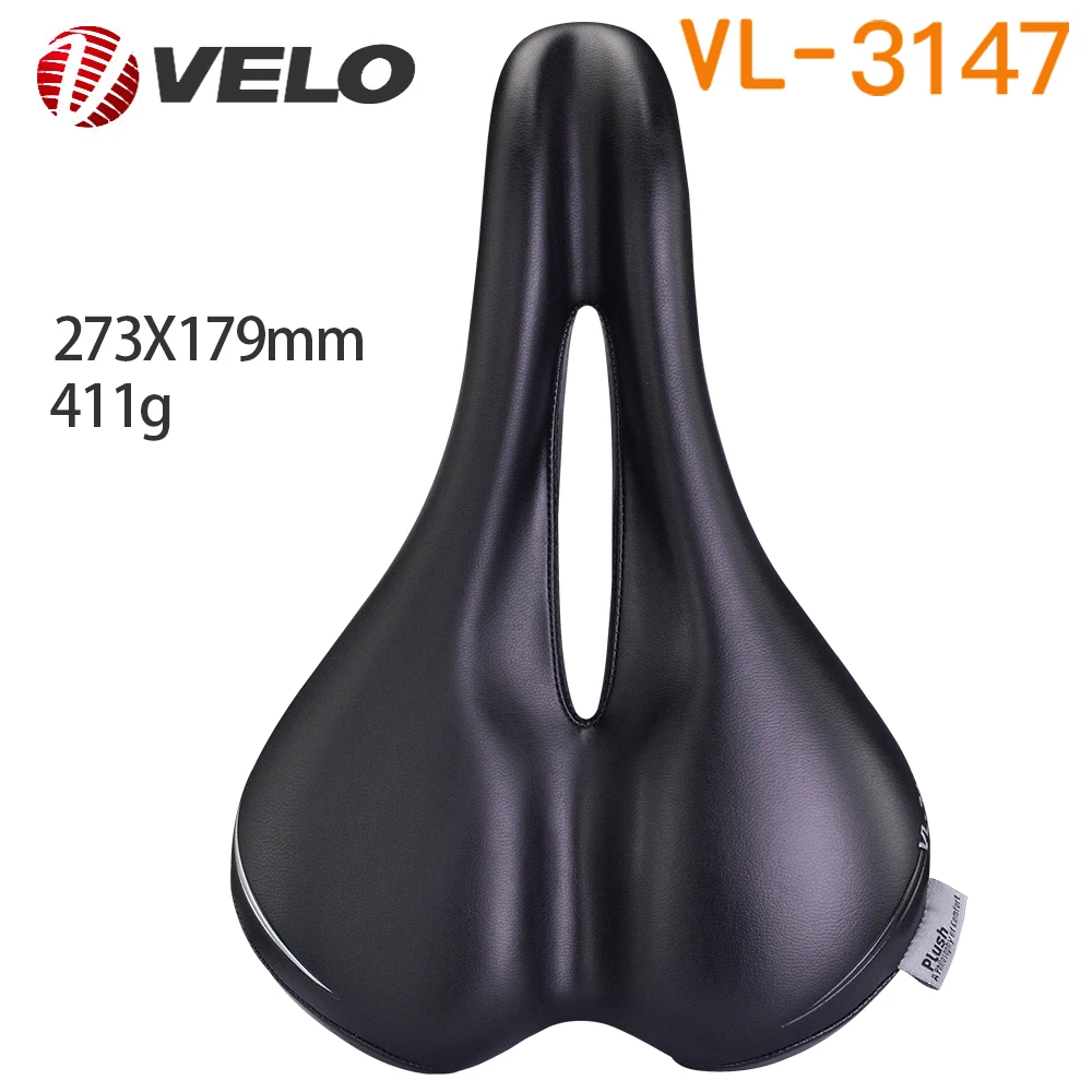 VELO VL-3147 Comfort PU Leather Steel Rail 273x179mm MTB Road Bike Saddle Unisex - £100.89 GBP