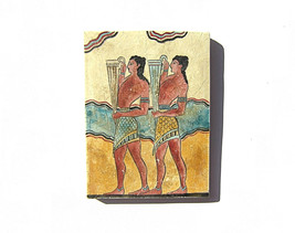 Minoan youths carrying  rhyton in ceremony fresco painting from Knossos Crete  , - £34.80 GBP