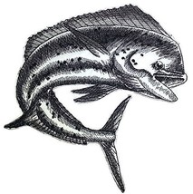 Nature&#39;s Bounty Beautiful Custom Fish Sketch[Mahi Mahi Fish ] Embroidered Iron O - £8.22 GBP