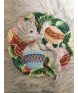 Fitz and Floyd Kristmas Kitty Canape Plate 9&quot; Dish Bowl Tray Christmas C... - £13.20 GBP