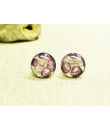 Color earrings, colorful studs hand painted studs, hypoallergenic, gift ... - £25.03 GBP