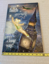 Thomas Kinkade Disney Tinker Bell &amp; Peter Pan Fly to Neverland Wall Wood Sign - £37.01 GBP