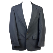 Bill Blass Two Button Suit Jacket Men&#39;s 41 Black Stripe Lined Notch Coll... - $58.90