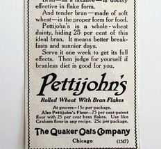 1916 Quaker Oats Pettijohn&#39;s Cereal Advertisement Bran Flakes DWMYC2 - $9.99