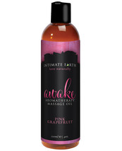 Intimate Earth Awake Massage Oil - 120 Ml Black Pepper &amp; Pink Grapefruit - £17.45 GBP